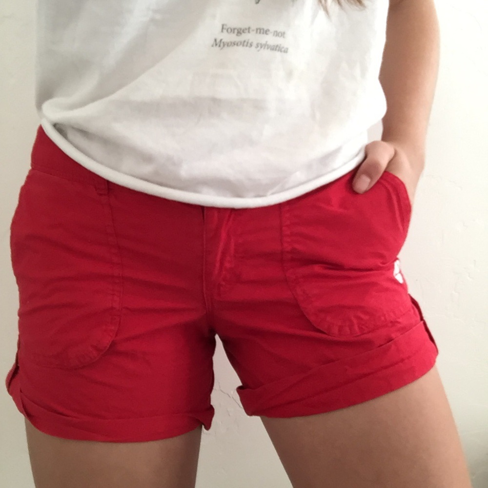 Red nike shorts